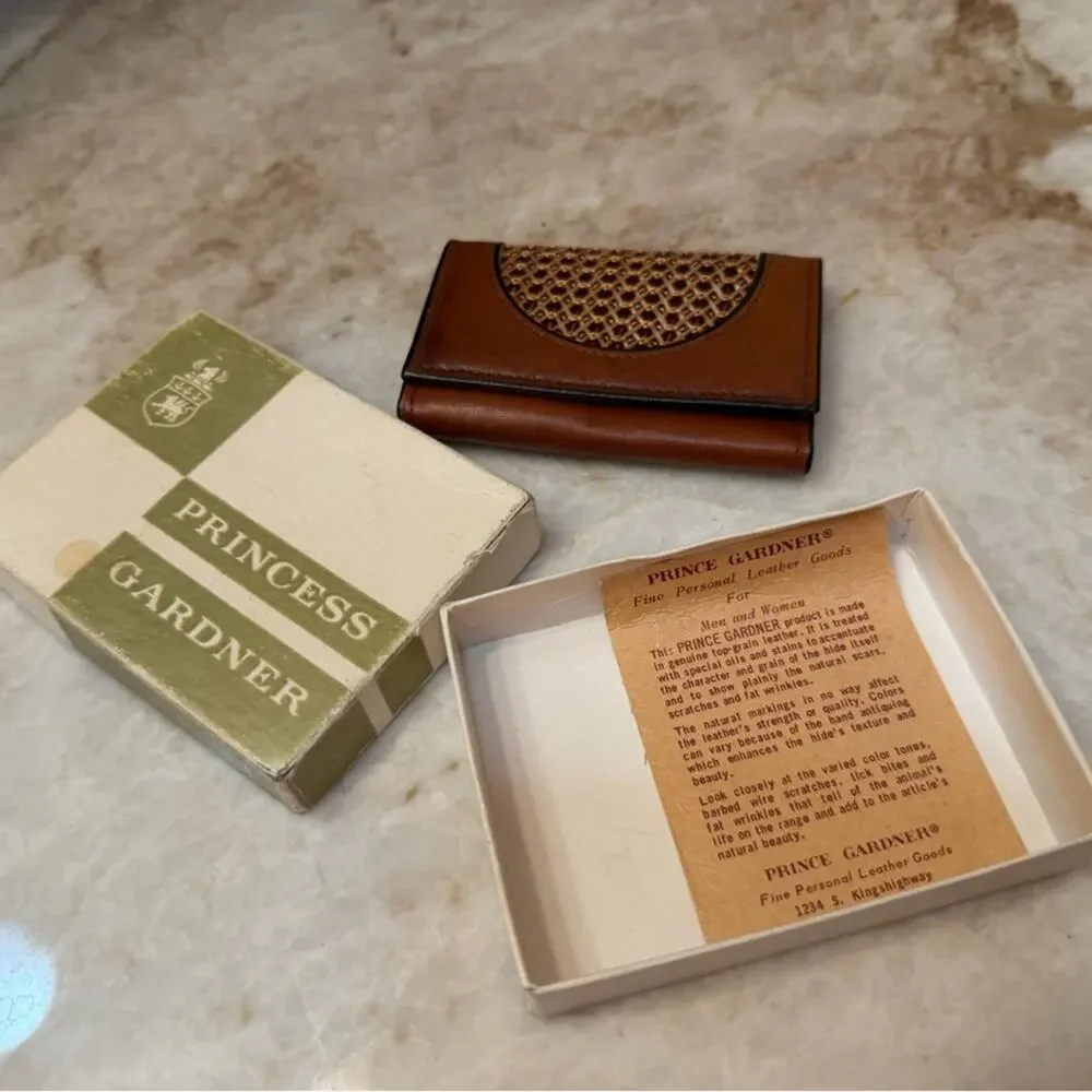 Vintage Princess Gardner Brown key wallet Leather Card Holder unisex